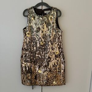 J. Crew Gold and Black Sequin Kids Dress